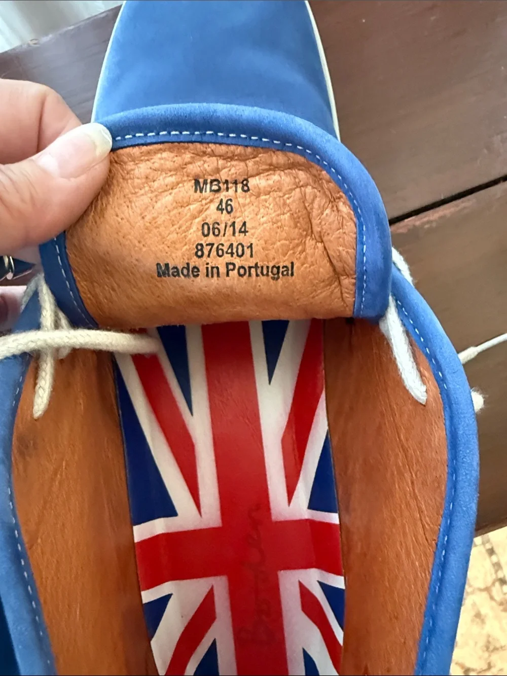 Boden Men's Blue leather Casual Lace-Up Shoes